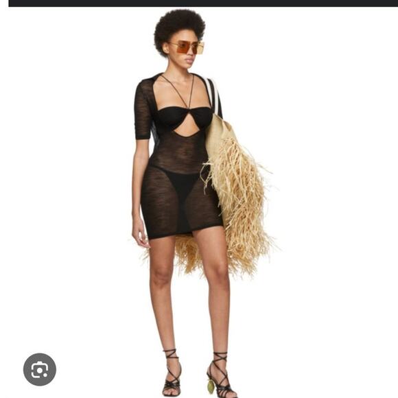 Jacquemus La Robe Piana Dress Black 38 - Picture 4 of 8